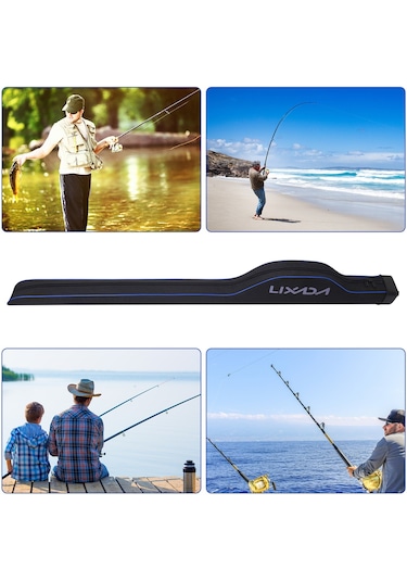 Lixada-Su Geçirmez Olta Çantası 1.3 M Olta Kamışı Koruyucu-Siyah