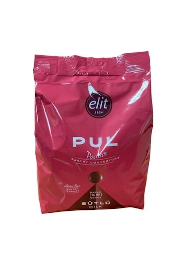 Elit Pastacı Sütlü Pul Çikolata 1 Kg Glutensiz