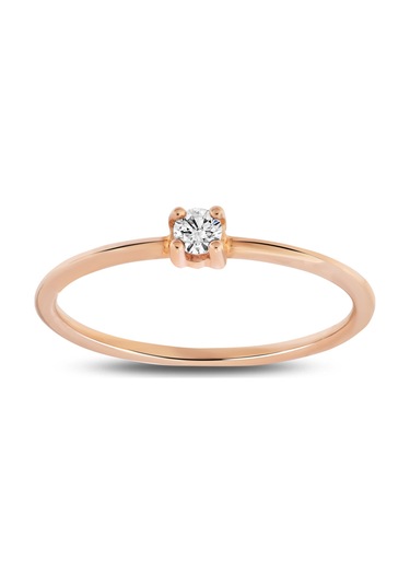 Ariş 0.07 Karat Pırlanta Tektaş Yüzük Kırmızı