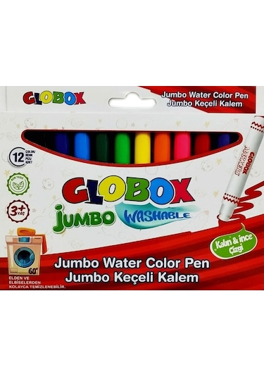 Globox 12 Renk Jumbo Yıkanabilir Keçeli Kalem 3379