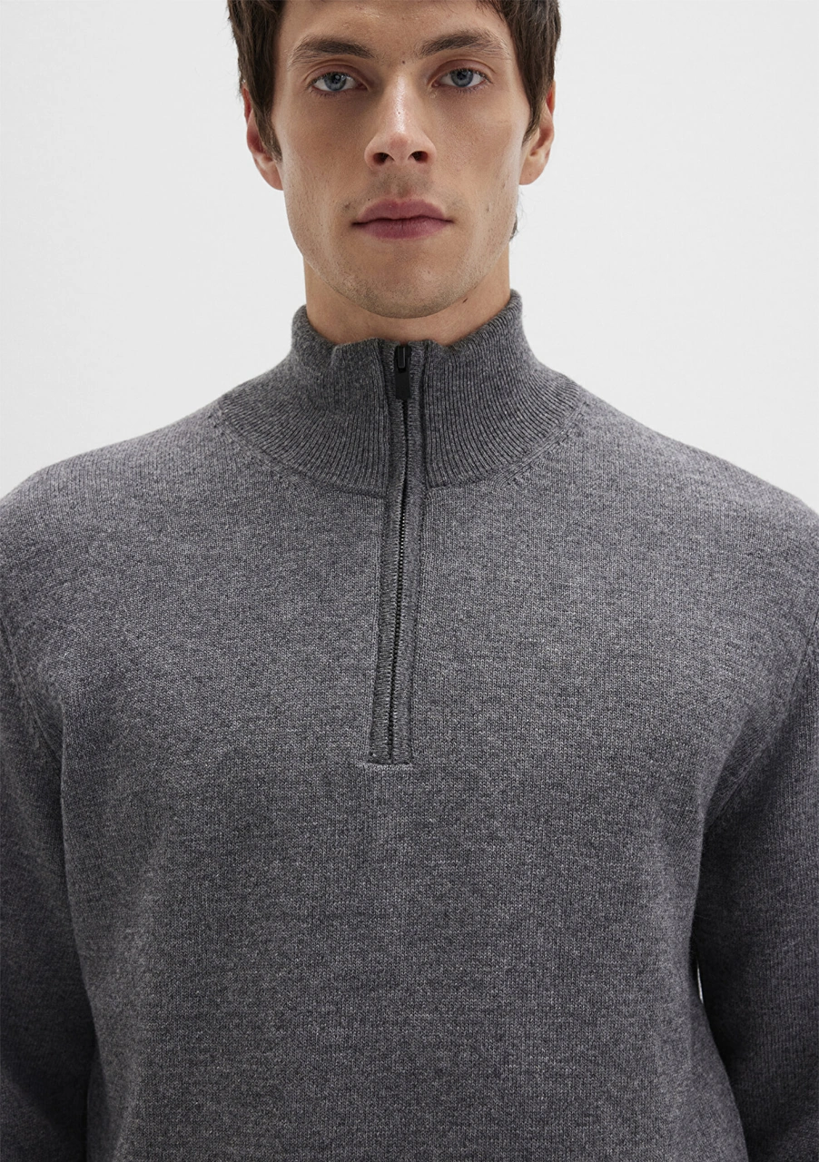 Mavi - Yün Karışımlı Grey Kazak 0710371-80024 Gri