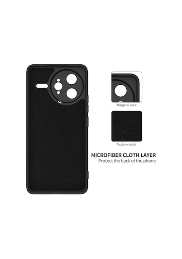 Xiaomi Poco F7 Ultra Katı Renk Sıvı Silikon Damlamaz Tam Kapsama Telefon Kılıfı Siyah