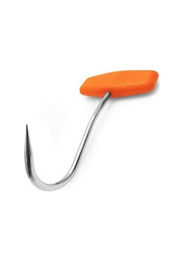 Lemestar 3 Adet Sus304 Paslanmaz Çelik T-desenli Et Kancası, Turuncu Plastik Kollü, Mezbaha Fabrikaları İçin, 16.5 Cm Toplam Uzunluk Diğer