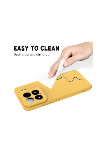 Xiaomi 15 İçin Düz Renk Sıvı Silikon Düşmeye Dayanıklı Tam Kapsama Telefon Kılıfı Sarı