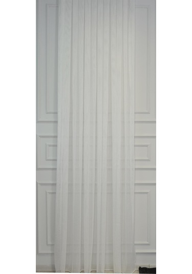 Murcia Dökümlü Tül Perde Pilesiz Ekru