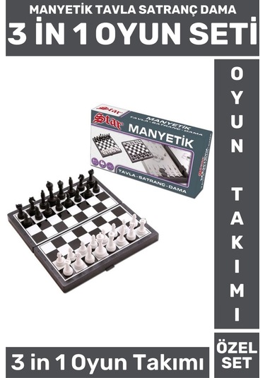 Premium Seri Aile Ev Arkadaş Zeka Strateji Beceri Geliştirici Tavla Dama Satranç 3 İn 1 Oyun Takımı