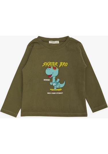 Breeze Girls & Boys Erkek Çocuk Uzun Kollu Tişört Kaykaycı Gözlüklü Dinozor Baskılı 1-4 Yaş, Haki Yeşil-haki Yeşil Haki Breeze Girls & Boys Erkek Çocuk Uzun Kollu Tişört Kaykaycı Gözlüklü Dinozor Baskılı 1-4 Yaş, Haki Yeşil-haki Yeşil Haki
