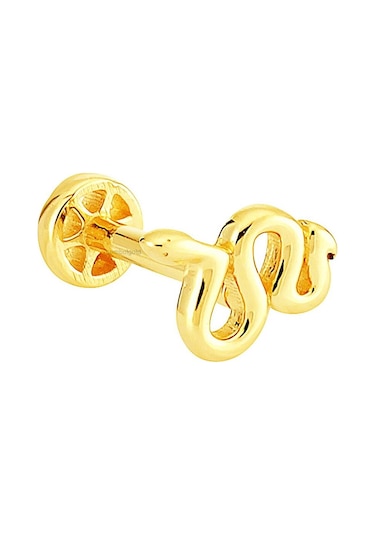 Altın Yılan Tragus Piercing 14 Ayar