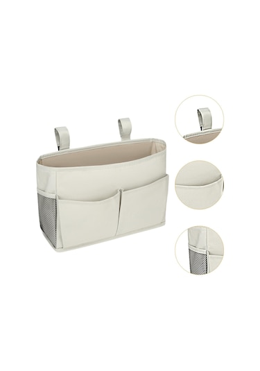 Homyl Dergi Için Başucu Caddy Asılı Yatak Düzenleyici Hafif Açık Gri