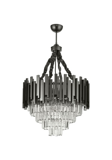 Sima 50 Cm'lik Kristal Cam Taşlı Lüks Avize - Siyah Renk Siyah