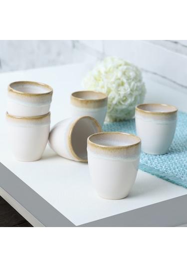 Keramika Shizen Krem Latte Kupa 8 Cm 6 Adet Q44