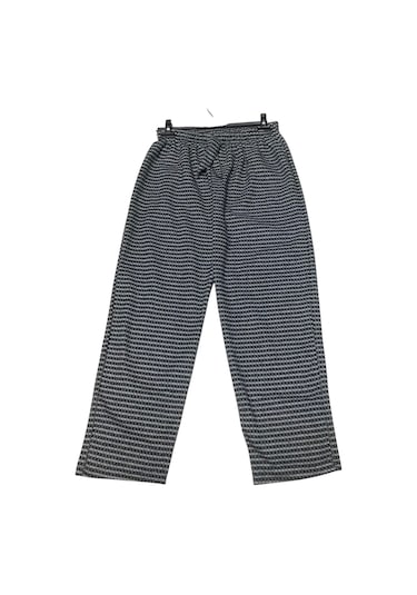 Kadın Desenli Beli Lastikli Cepli Kalın Kışlık Pantolon Gri