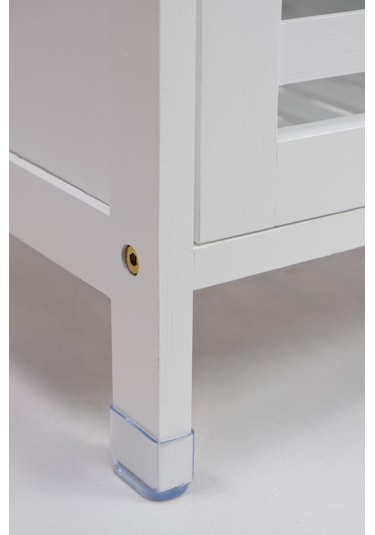 Digithome Bambu Beyaz Lake 1 Kapaklı 2 Raflı Banyo Düzenleyici Organizer Dik Dolap Db-0044 Beyaz