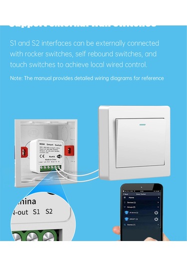 Konesam Tuya Zigbee 3.0 Akıllı Anahtar: 2 Yollu, 16a, Alexa Ve Google Home Uyumlu, Zamanlayıcılı Ev Otomasyonu