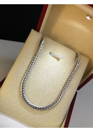 3.5mm İtalyan Bombeli Zincir 925 Gümüş Işıklı Kutuda Sevgiliye Eşe Babaya Hediye Kolye