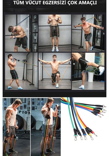 Riverworld Lateks Egzersiz Bandı Çekme Halatı 11 Parça Egzersiz S