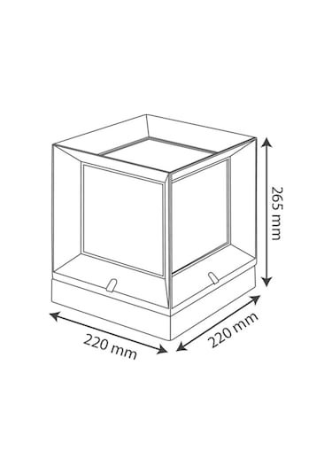 Antrasit Renk Kare Küp Setüstü Bahçe Aydınlatma Armatürü