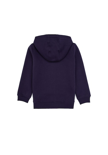 U.S. Polo Assn. Erkek Çocuk Mürdüm Fermuarlı Kapüşonlu Sweatshirt 50313852-VR074