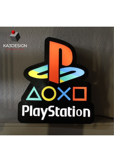 Playstation Ps Tasarımlı Led Gece Lambası Çok Renkli