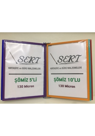 Şömiz Duvar Tipi 5'li Evrak Tutucu 5 Renk 130 Micron Poşet+Aparat