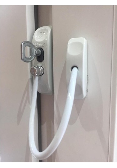 10 Adet Çelik Halatlı Pvc Kapı Pencere Emniyet Kilidi - Pencere Ç