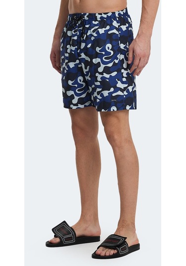Slazenger REQUIRE IN Erkek Cepli Deniz Şortu Mavi Kamuflaj Mayo