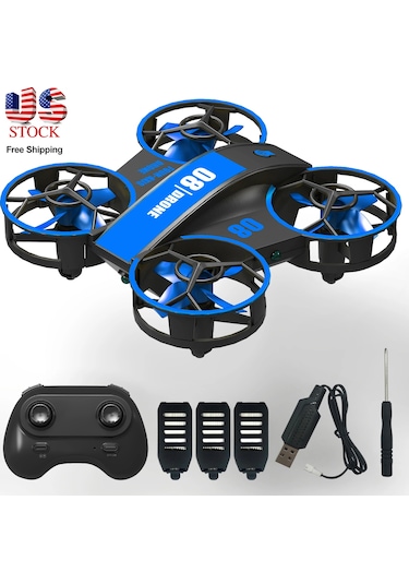 Çocuklar Ve Yeni Başlayanlar Için Mini Drone, Rc Quadcopter Kapalı Helikopter, Mini Blue 3b