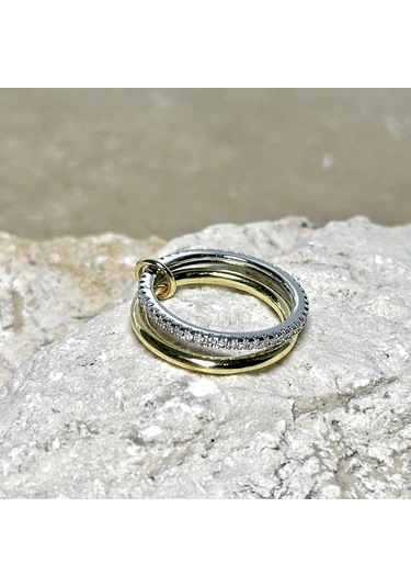 2'li Gold-silver Yüzük Çok Renkli