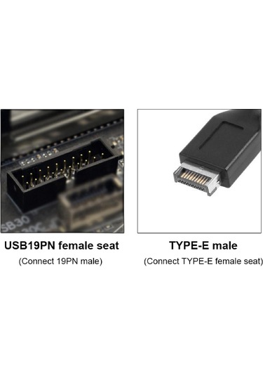 Type-e To Usb 3.0 19 Pin Anakart Dişi Erkek Çevirici Dönüştürücü