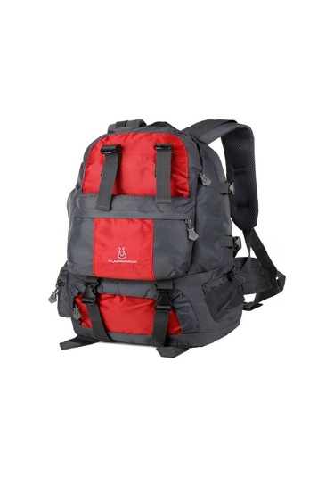 Hombey Açık Hava Çantası 50l Seyahat Sırt Çantaları Büyük Kapasiteli Günlük Sırt Çantası Çok Cepli Yürüyü Kırmızı