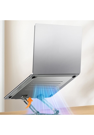 Recci Rho-m25 360 Derece Dönebilen Katlanabilir Laptop Ve Notebook Standı Gri