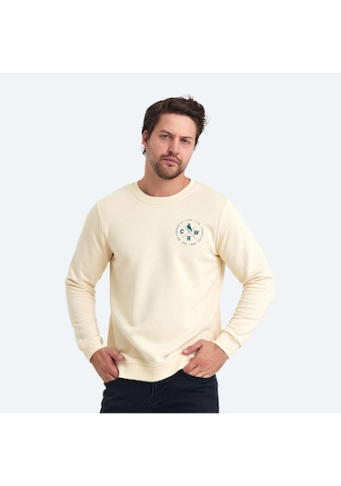 The Crow LIFE Erkek  Bej Sweatshirt