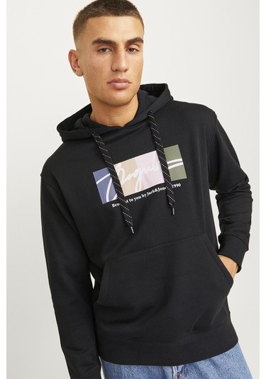 Jack & Jones Erkek Sweat 12262421 Siyah Siyah