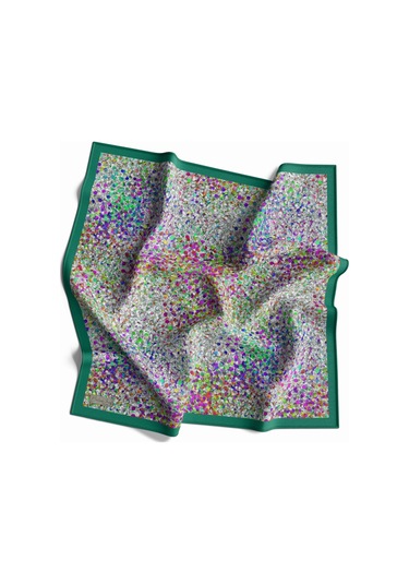 90 X 90 Dijital Bambu Kraş Eşarp -03564 - 90 X 90 / Yeşil Yeşil