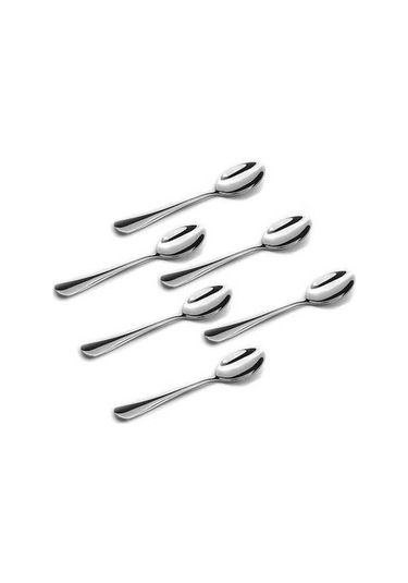 Fortunelane 6 Adet 12 Cm Gıda Kalitesi Paslanmaz Çelik Küçük Kaşık, Gümüş Cila, Türk Kahvesi Ve Tatlılar İçin Uygun Gümüş