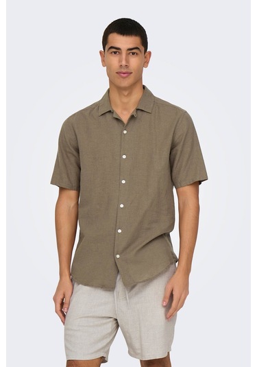 Only&sons Onscaıden Lıfe Ss Solıd R Kahverengi Erkek Gömlek Kahverengi
