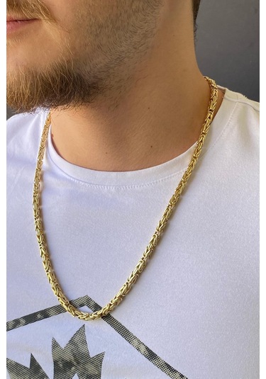 Zümrüt Sarraf 14 Ayar Altın Erkek M Kral Zincir Kolye