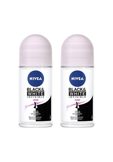 Nivea Invisible Clear For Black&White Kadın Roll-On Deodorant 50 ML x 2
