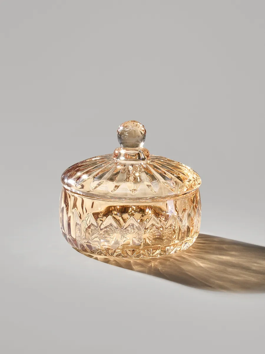 Lefard "crystal Amber" Cam Şekerlik 320 Ml Kapaklı 205448436 Beyaz