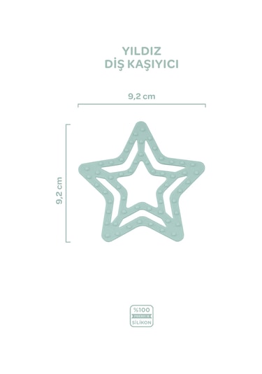 Silikon Diş Kaşıyıcı Yıldız Spring Yeşil