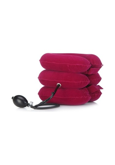 Electronıc Outlet Yumuşak Vertebra Ünitesi Traksiyon Şişirilebilir Servikal Destek Cihazı Boyun Kx Kırmızı