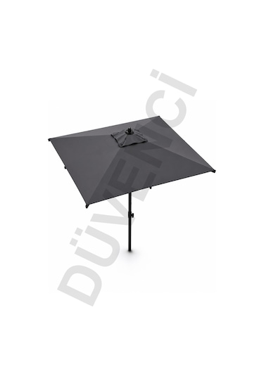 Alubrella Kare Antrasit Güneş Şemsiyesi, 210 Cm Çap / 8 Telli, Bidonsuz