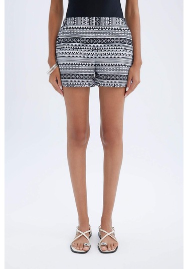 DeFacto Regular Fit Etnik Desenli Deniz Şortu-Fall in Love T5232AZ24SMBK27