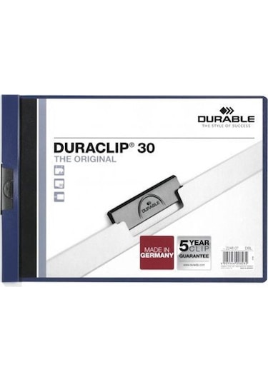Sıkıştırmalı Dosya Plastik Durable 2246 Duraclıp 30 Yp A4 Yatay