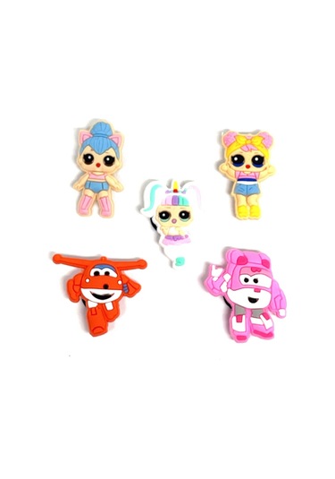 Crocs Terlik Süsü & Renkli Aksesuar 5'Li Paket Jibbitz (481236977)-Standart Çok Renkli