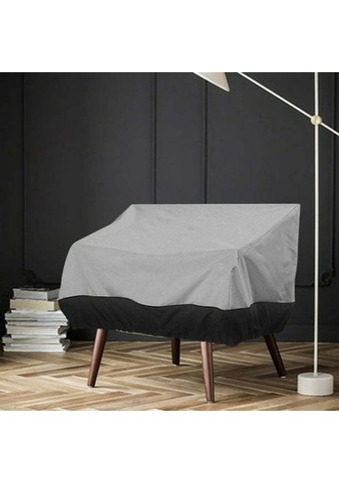 Suofeng Siyah-gri Desenli Dış Mekan Koltuk Örtüsü 147x83x79cm - Su Geçirmez Oxford Kumaş - Uv Koruma Ve Rüzgar Dayanıklı Bahçe Mebel Koruyucu Siyah Gri