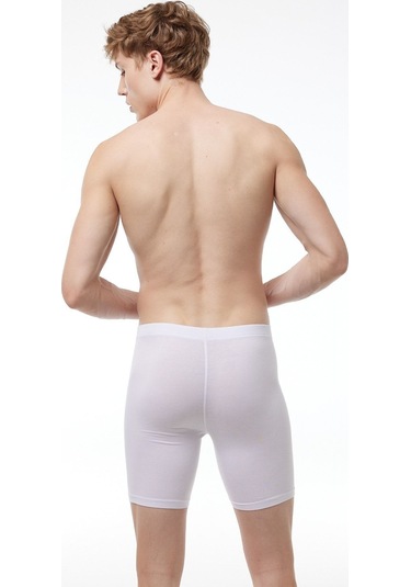 Malabadi Erkek Beyaz Uzun Paçalı Modal Boxer 018 Beyaz