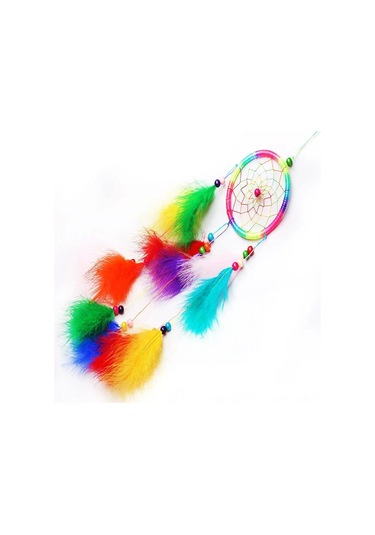 Singree Ev Dekorasyonu Için El Dokuma Renkli Yüzük Ağacı, Uyku Güvenliği Ve Güzellik Sağlar - 55 Cm Uçuluklu Rüya Yakalayıcı Diğer