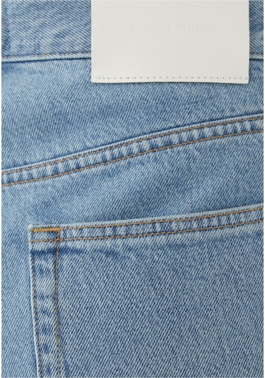 Loulou Studio Düz Kesim Kot Pantolon Light Blue