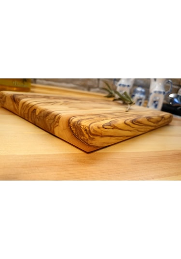 Zeytin Ağacı Doğal Ahşap Büyük Kesme Sunum Mutfak Tahtası